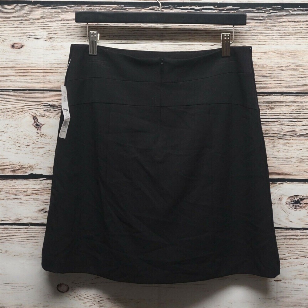 Elle Career Separates Skirt Size 6 Black Lined Back Zip A-line - Picture 2 of 4